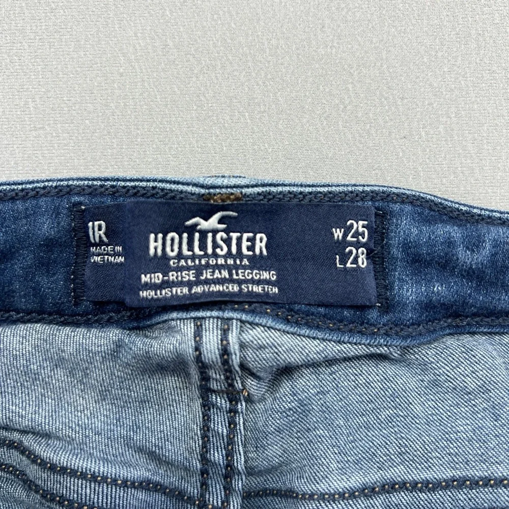 Hollister Legging Jeans Womens 1R Blue Denim Skinny Leg Low Rise Medium Wash